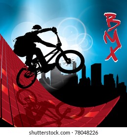 vector image of BMX cyclist