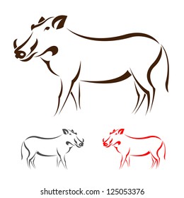 Vector image of an boar on white background