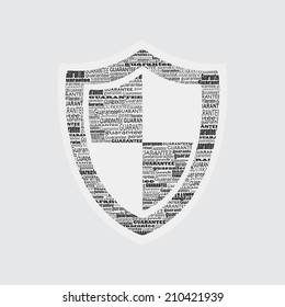 The vector image of a board drawn with the words "Guarantee".