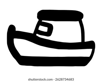 Vector image of a boat in doodle style.