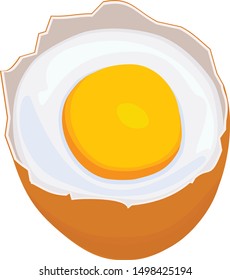 Vector image of a boiled egg in the shell. To World Egg Day, Easter, breakfasts. For a balanced and tasty diet.