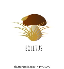 Vector Image boletus on a light background. Forest, mushrooms, nature, element, leaf, autumn.