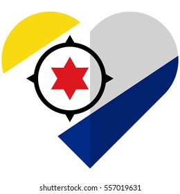 Vector image of the Bonaire flat heart flag