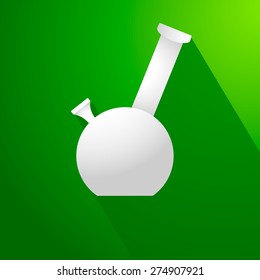 vector image bong for smoking on a bright green background