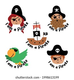 Vector image. Boniyos drawings of pirates.
Children's image to decorate.