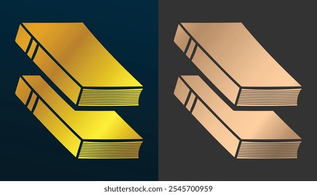 imagem vetorial de um livro com uma textura de ouro bonita e fresca