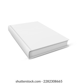Vector image of book with hardcover or softcover. Blank or clear template for publishing and promotional literature, education. Literary and culture, knowledge and reading, library and writing theme.