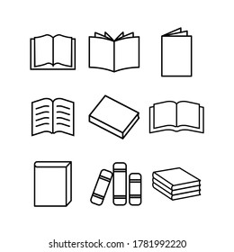 Book Icon Set White Background Isolated Stock Vector Royalty Free Shutterstock