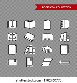 Vector image. Book icon set.