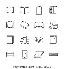 Vector image. Book icon set.