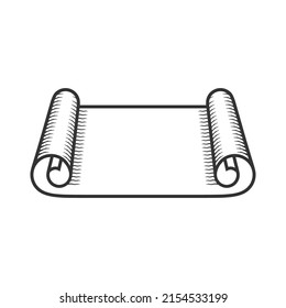 Vector image of a book, scroll and manuscript.