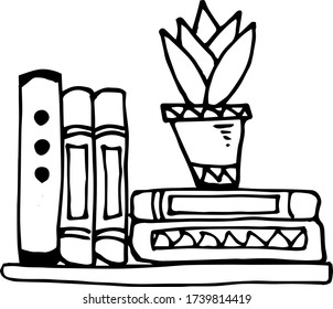 Vector image of a book, textbooks, materials for teaching and students