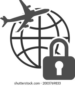 Vector image of booking plane tickets around the world. Restoration of flights in connection with the cavid-19 pandemic. The image is isolated on a white background.