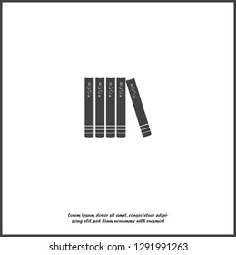 Vector image of books standing on a shelf  icon on white isolated background. Layers grouped for easy editing illustration. For your design.