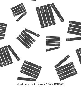 Vector image of books standing on shelf  seamless pattern on a white background.