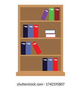 
Vector image of a bookshelf with elegant colors