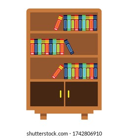 Vector image of a bookshelf with elegant colors