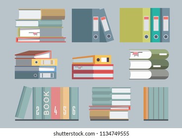 Vector image of bookshelves. In monotonous light colors. Used for interior decoration and various images.