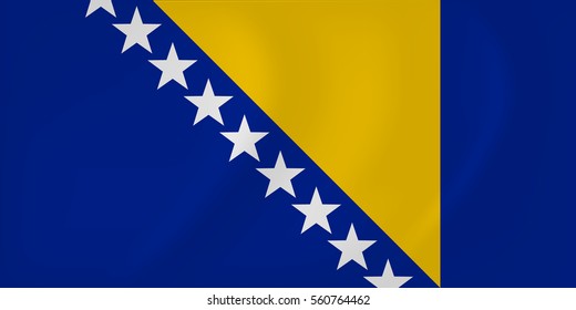 Vector image of the Bosnia and Herzegovina waving flag