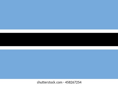 Vector image of Botswana flag.  Proportion2:3. EPS10.