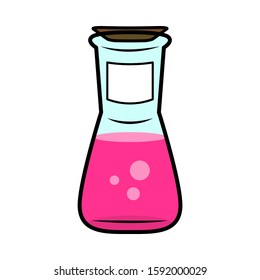 Vector image of bottle for chemical experiments.