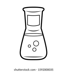 Vector image of bottle for chemical experiments.