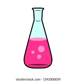 Vector image of bottle for chemical experiments.