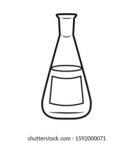 Vector image of bottle for chemical experiments.
