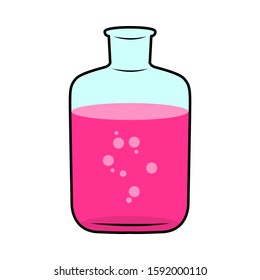 Vector image of bottle for chemical experiments.