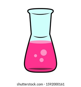 Vector image of bottle for chemical experiments.
