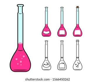 Vector image of bottle set for chemical experiments