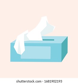 
Vector image of a box with napkins. Hand disinfection.