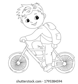 Imagen vectorial de un niño montando una bicicleta, ciclista, deporte, recreación, salud, deportista