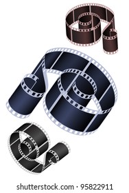 Vector image of the braided film of various colours