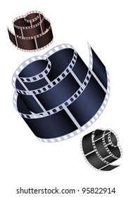 Vector image of the braided film of various colours