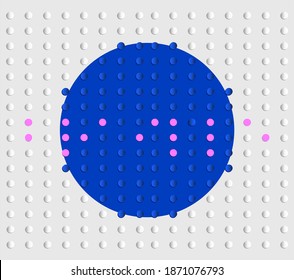 vector image of braille on dark background with pink dots. 
world braille day.