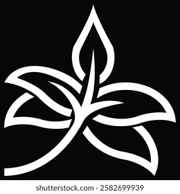 vector image of a branch with 5 leaves