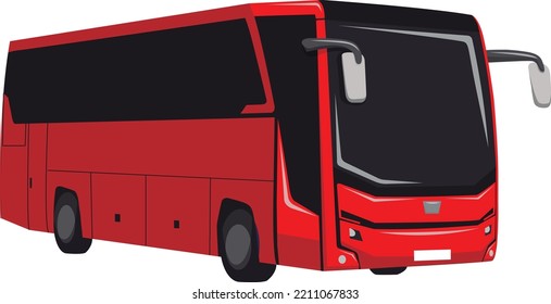 Vector Image Branded Red Bus Stock Vector (Royalty Free) 2211067833 ...