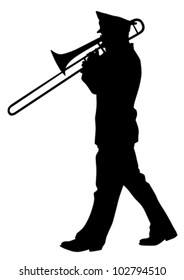 Vector image of a brass military orchestra