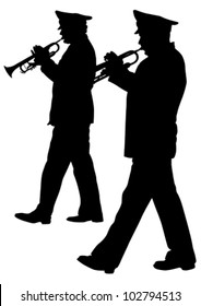 Vector image of a brass military orchestra
