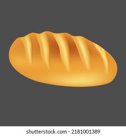 Imagen vectorial del pan. Ilustración de Baguette. La pastelería aislada en un fondo gris oscuro.