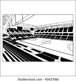 The vector image of a breadboard model of football stadium