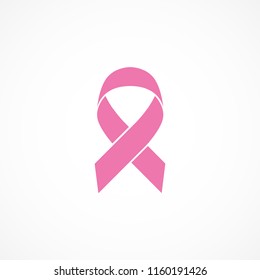 Vector image of breast cancer awareness ribbon.Pink ribbon.