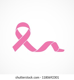 Vector image of breast cancer awareness ribbon.Pink ribbon.