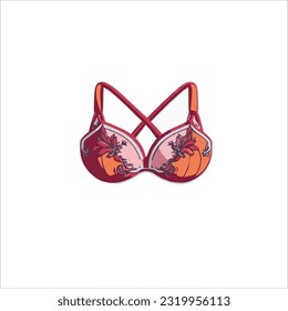 vector image of breast pouch, multi color, white background.