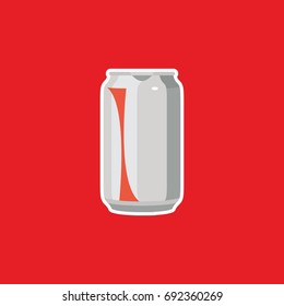 Vector image of a bright can with soda. Universal use.