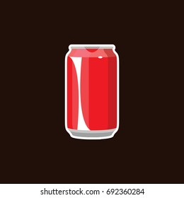 Vector image of a bright can with soda. Universal use.