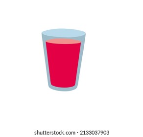 Imagen vectorial del jugo rojo brillante en un vaso