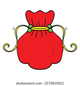 vector image of a bright red wallet, synonymous with Chinese New Year celebrations