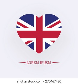 Vector image of british flag in heart svg
